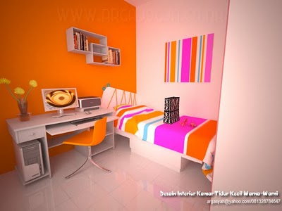 Contoh Desain Ruang Dapur on Desain Interior Kamar Tidur Kecil Warna Warni